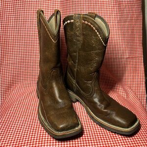 Brown Ariat Leather Cowboy Boots
